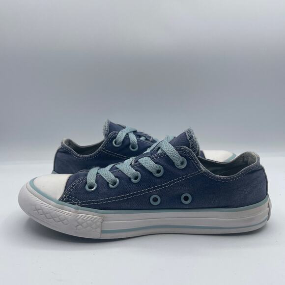 Converse All Star Double Tongue Blue Canvas Blue Low Shoes Junior Youth 1 - Picture 6 of 8